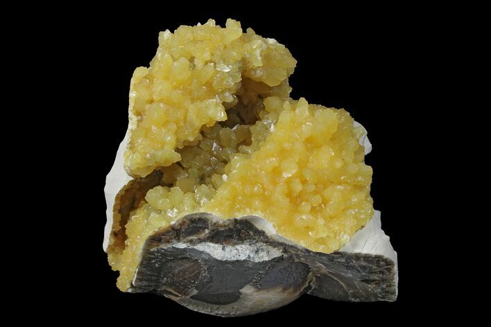 Fluorescent, Yellow Calcite Crystal Cluster - South Dakota #170694